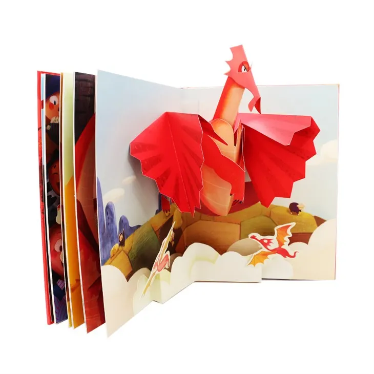 China Factory Bulk 3D Pop-up Dinosuar kinderboek met mooie muziek